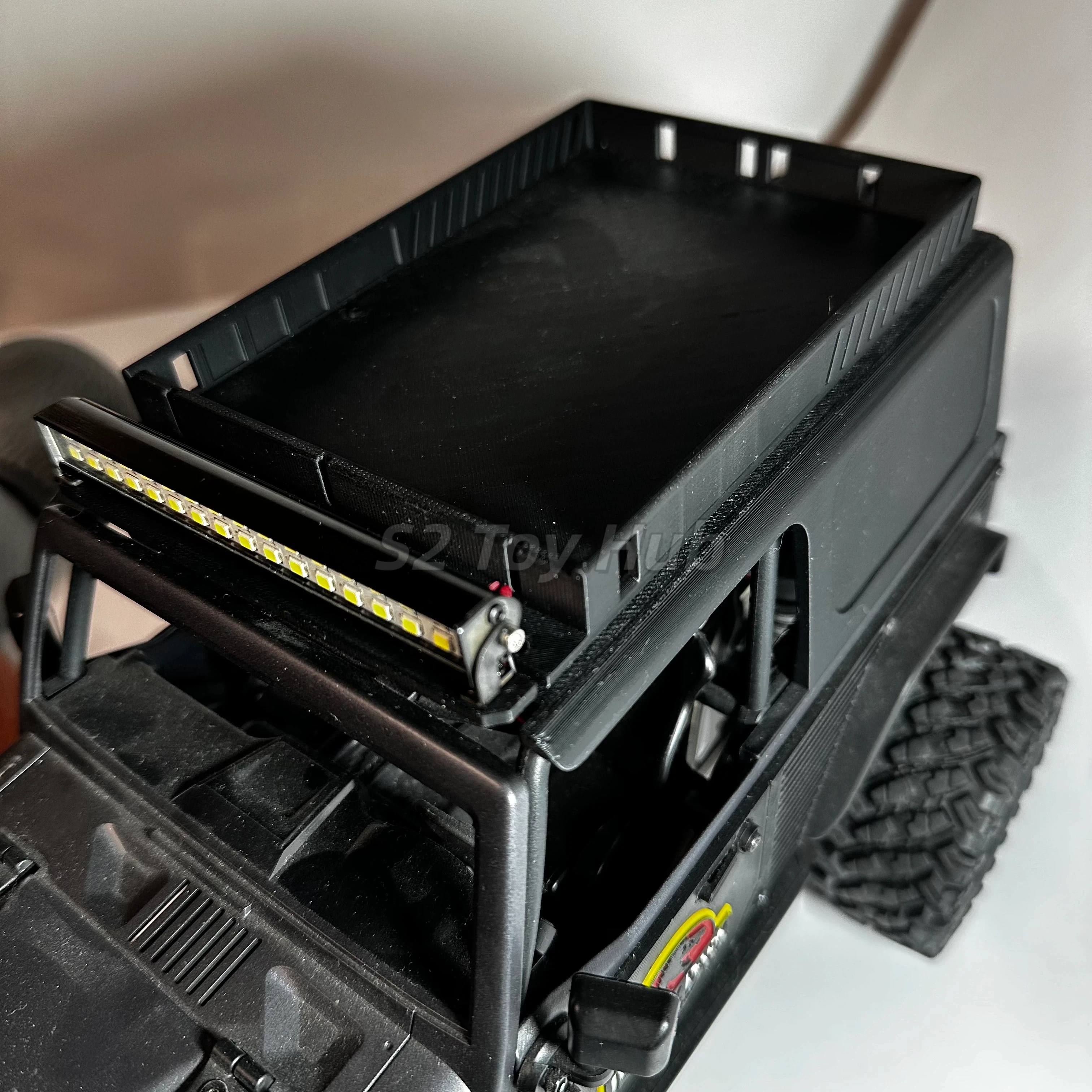 MJX Rc Car Modification Parts For Mjx H12y Rear Roof Cargo Rack Led Light Bar Exterior Decoration Non Destructive Installation