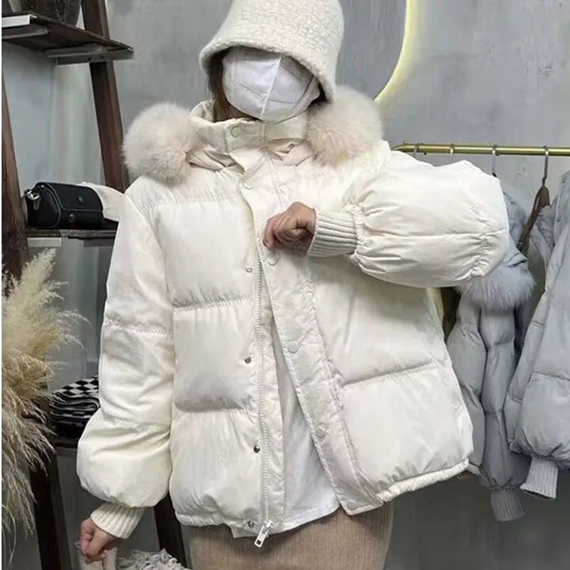 Women winter Down cotton Coat New Hooded Soft Warm Loose Parkas Fashion Jacket Zipper Casual Pockets Female Parkas Chic Outwear