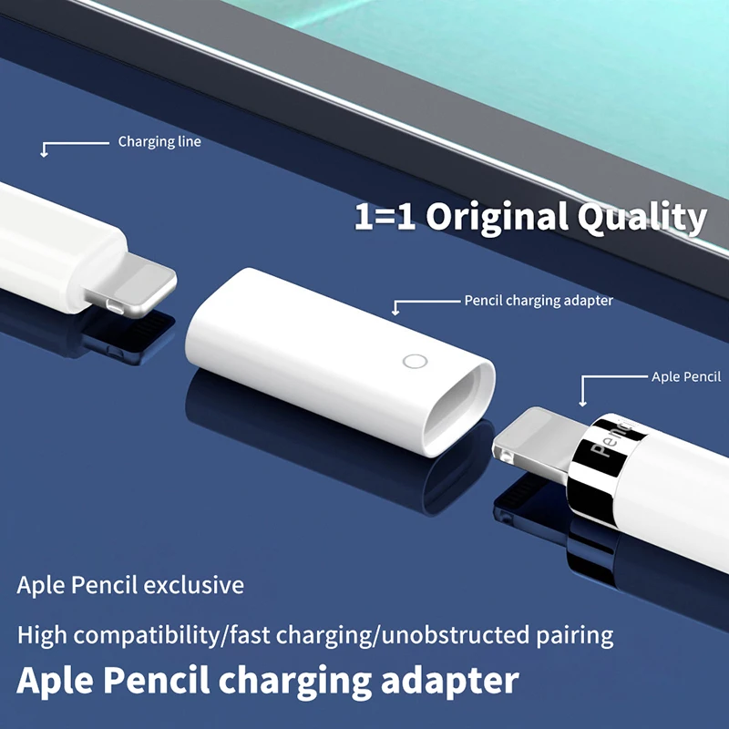 Anschluss Ladegerät für Apple Pencil Adapter Ladekabel Kabel für iPad Pro Bleistift Easy Charge Ladegerät Zubehör Ersatz