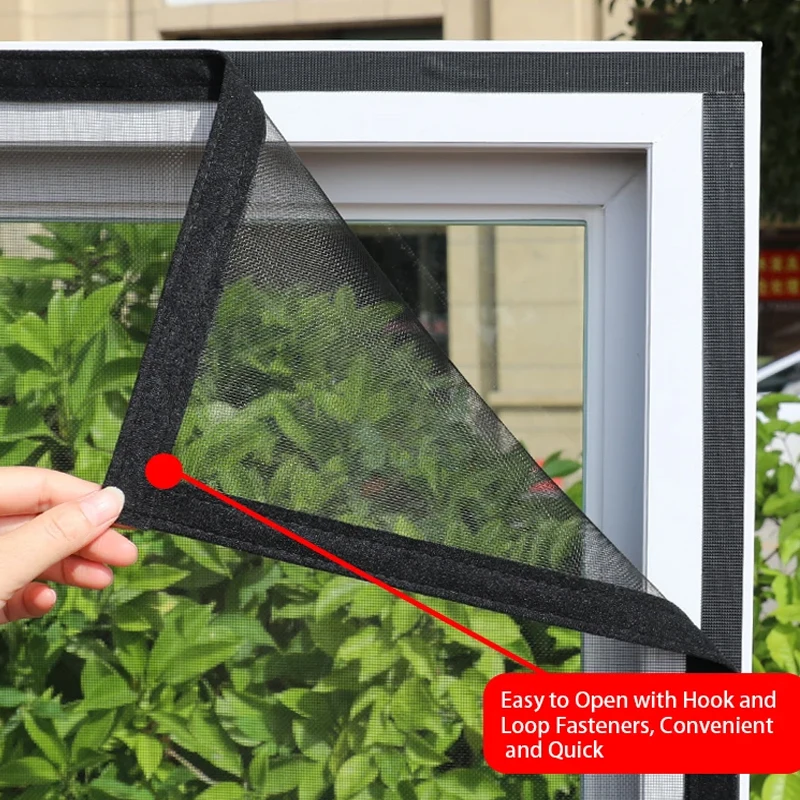 Various Size，Zipper Self-Adhesive Mosquito Net Window Screen Invisible Anti-Mosquito Window Curtains mosquito nets for windows