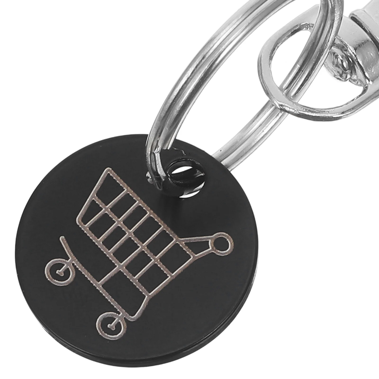 Llaveros de carro de fichas de compras, colgante de adorno de Metal con moneda, decoración de acero inoxidable, 4 piezas