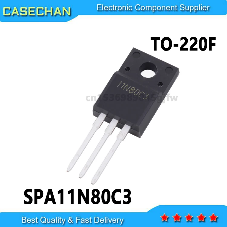 10PCS New and Original 11N80C3 11N80 TO-220F SPA11N80C3 11A 800V