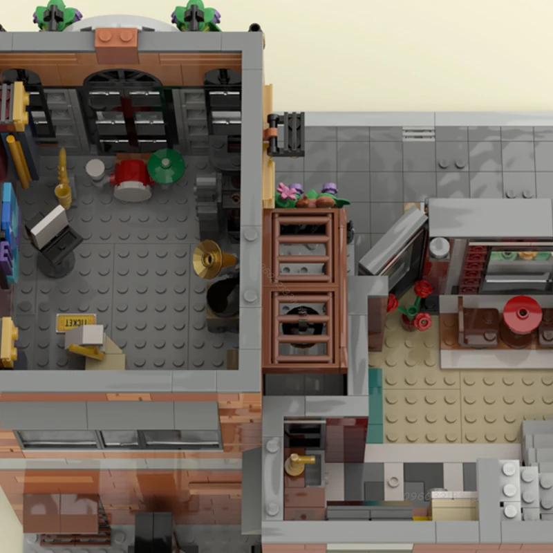 NEW MOC 다운타운 매직 샵 모듈러 스트리트 뷰 모델 빌딩 블록 DIY 건축 벽돌 어린이 장난감 크리스마스 선물 10312-B