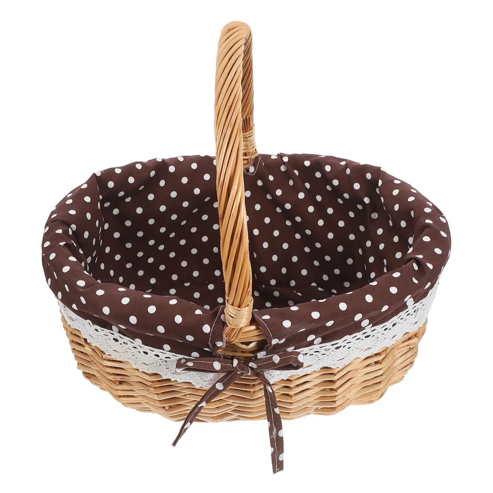 

Rattan Storage Basket Wicker Picnic Empty Fruit Vegetable Bread Container Snack Box Gift Household