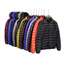 Chaqueta de plumón plegable ultraligera para hombre, chaqueta impermeable y transpirable a prueba de viento, talla grande, todas las estaciones