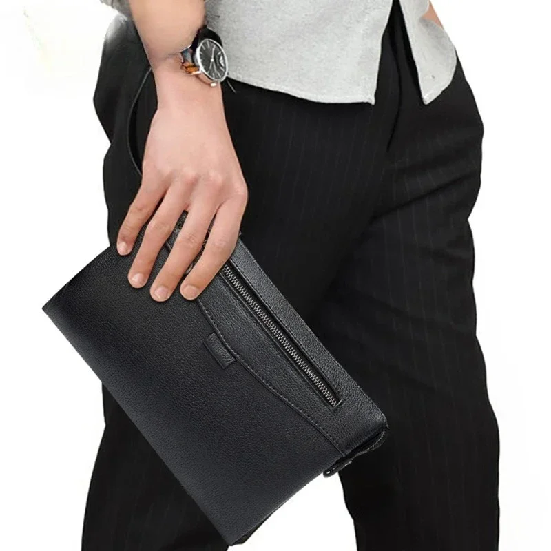 

Stylish Men's Business Handbag Soft Leather Multifunctional Fashionable Bag for Business Commuting