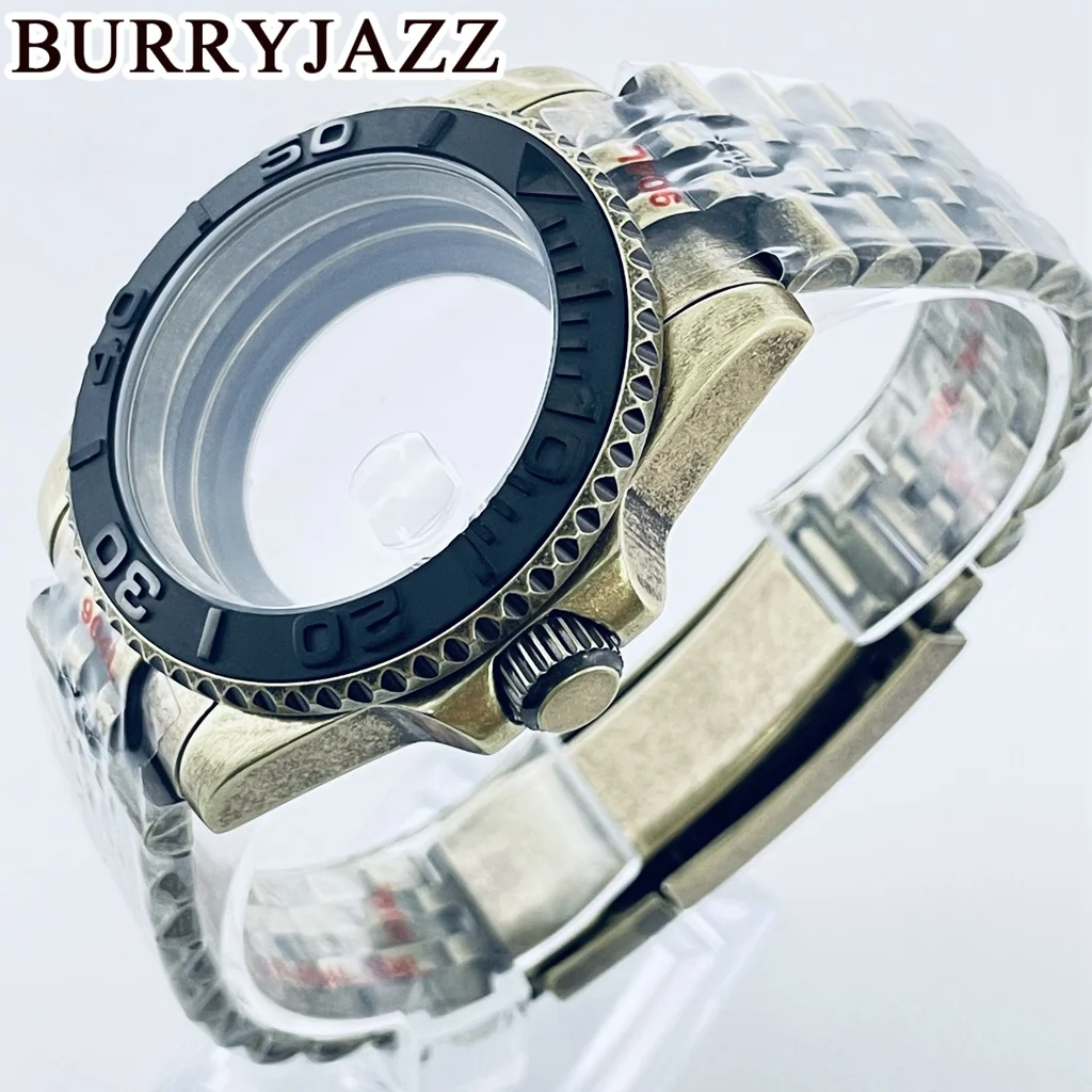 BURRYJAZZ 40mm subcaja NH35 NH36 NH34 NH38 NH70 NH72 ETA2824 PT5000 caja de reloj Retro cristal de zafiro bisel de cerámica