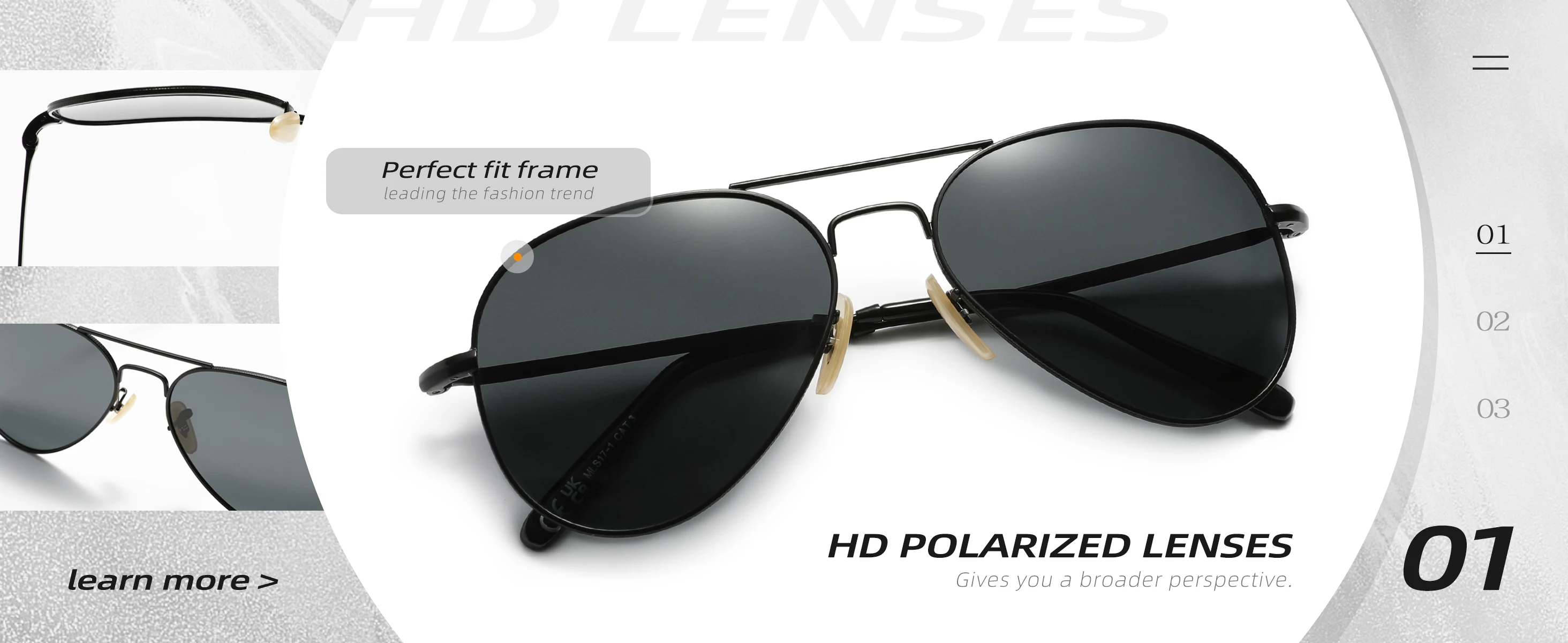 KINGSEVEN Modische Piloten-Sonnenbrille für Männer / Frauen Fahrsonnenbrille Blendschutz UV400 Oculos De Sol – Detail 4