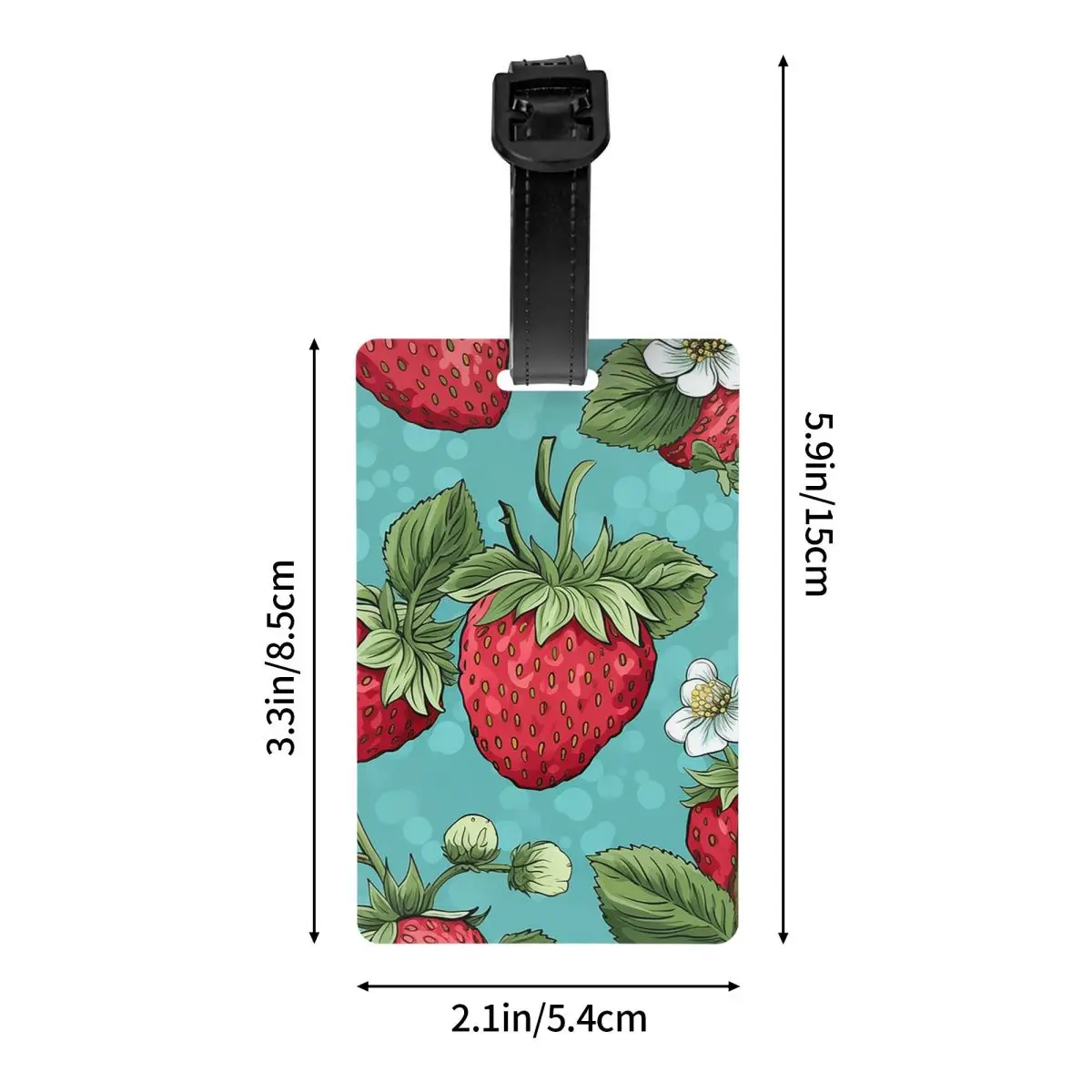 جميلة عالية التصميم الفراولة مع الزهور نمط علامات الأمتعة الأمتعة الصعود علامة التسمية حامل معرف اسم العنوان #4