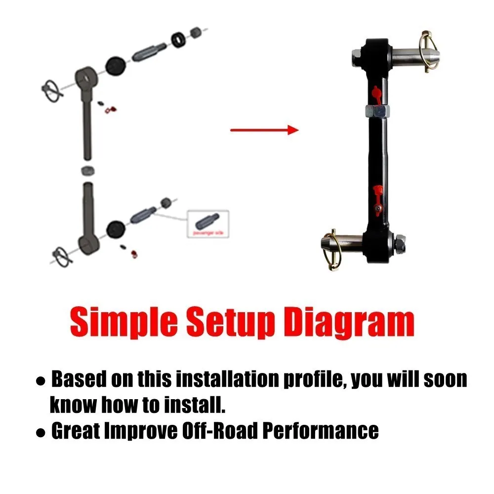 Front Sway Bar Links Disconnects For Jeep Wrangler JK JKS 2/4 Doors 2007-2018 Adjustable Quick Disconnect Parts 2.5-6" Lifts 