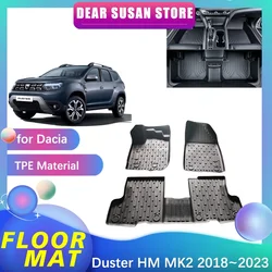 Car Floor Mat for Dacia Renault Duster HM MK2 2018~2023 Waterproof Foot TPE Liner Carpet Interior Pad Custom Cover Accessories