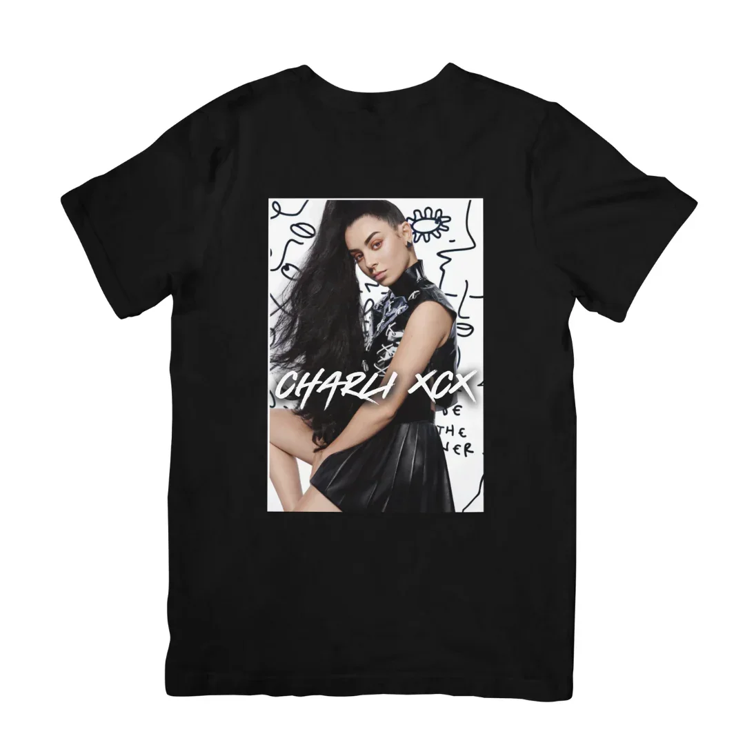 

2025-26 Summer Charli XCX Graphic 100%Pure Cotton Printed POP ARTISTS Trend T-shirt Unisex Oversized Casual Breathable Y2k Loose