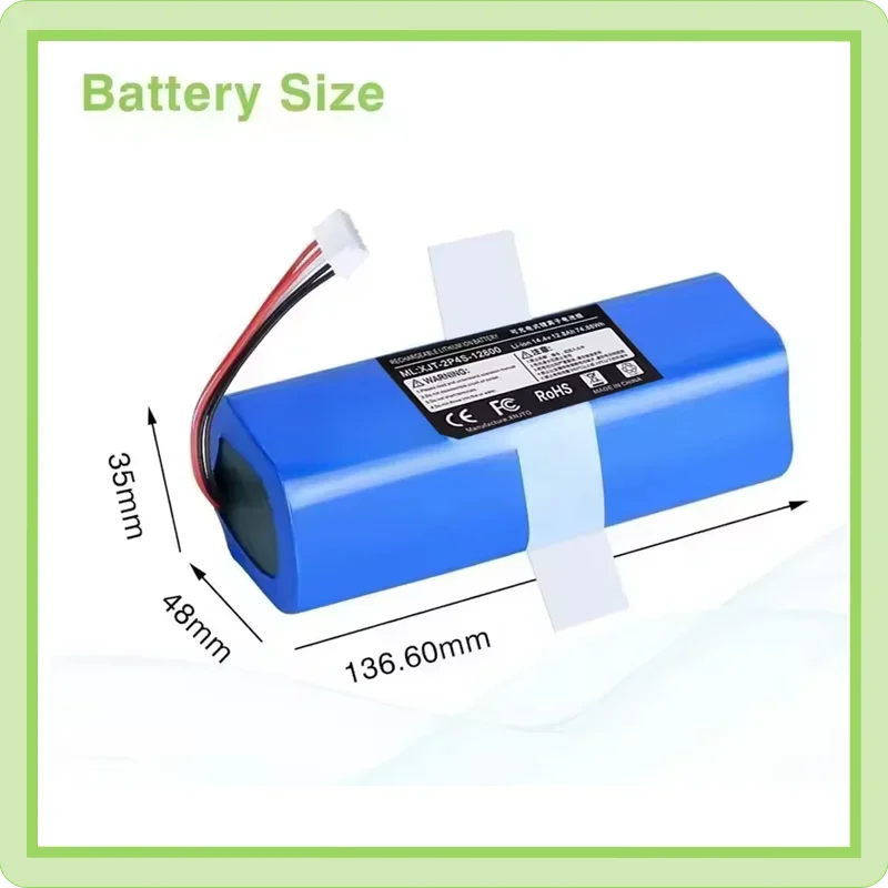 

12800mAh High-Capacity Battery Replacement for Ecovacs T5/T8/T9/T10/T20 & DLX11/DLX13/DLN12/X1/X1omni Deebot Ozmo Series.