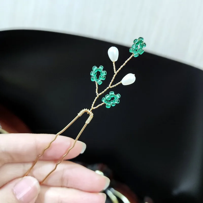 

Зеленые U-образные заколки для волос, свадебные украшения для волос, заколки для невесты, аксессуары для укладки волос для женщин и подружек невесты на вечеринку