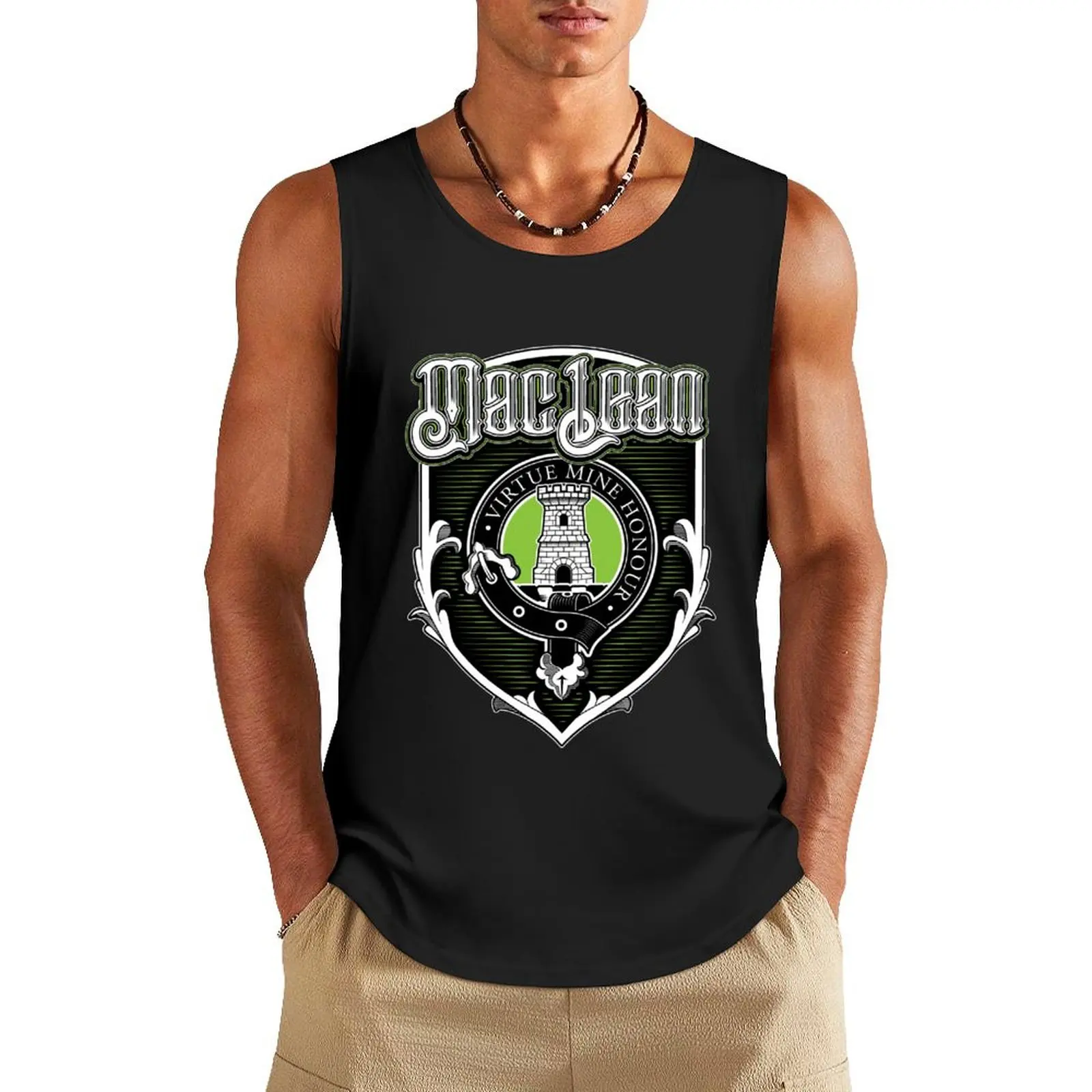 Clan Maclean Tank Top summer clothes for men Men's gym clothing sleeveless tshirts for men