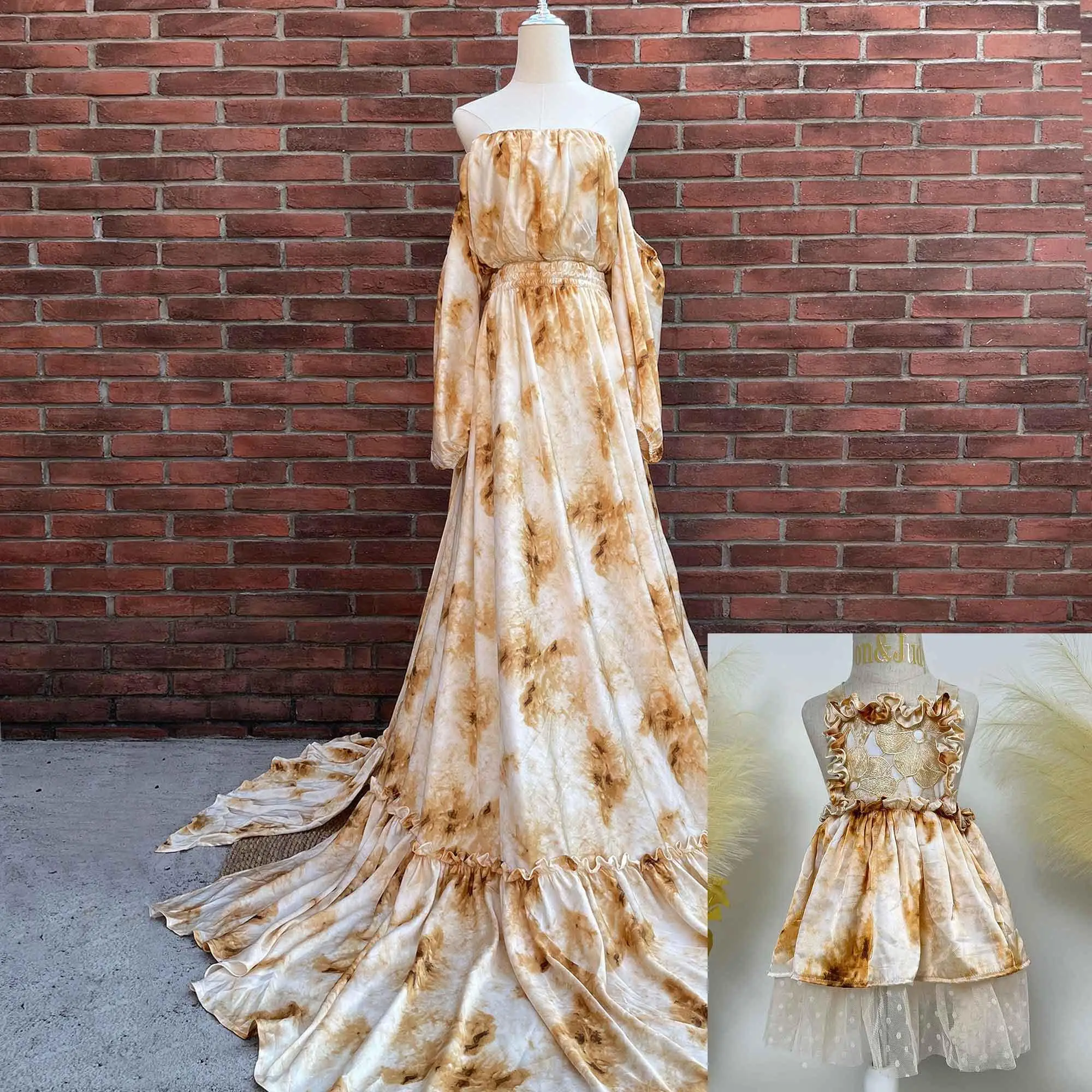 

Одинаковая одежда для мамы и дочки Don & Judy, праздничное шифоновое платье с принтом тай-дай, комплект из двух предметов, летнее платье