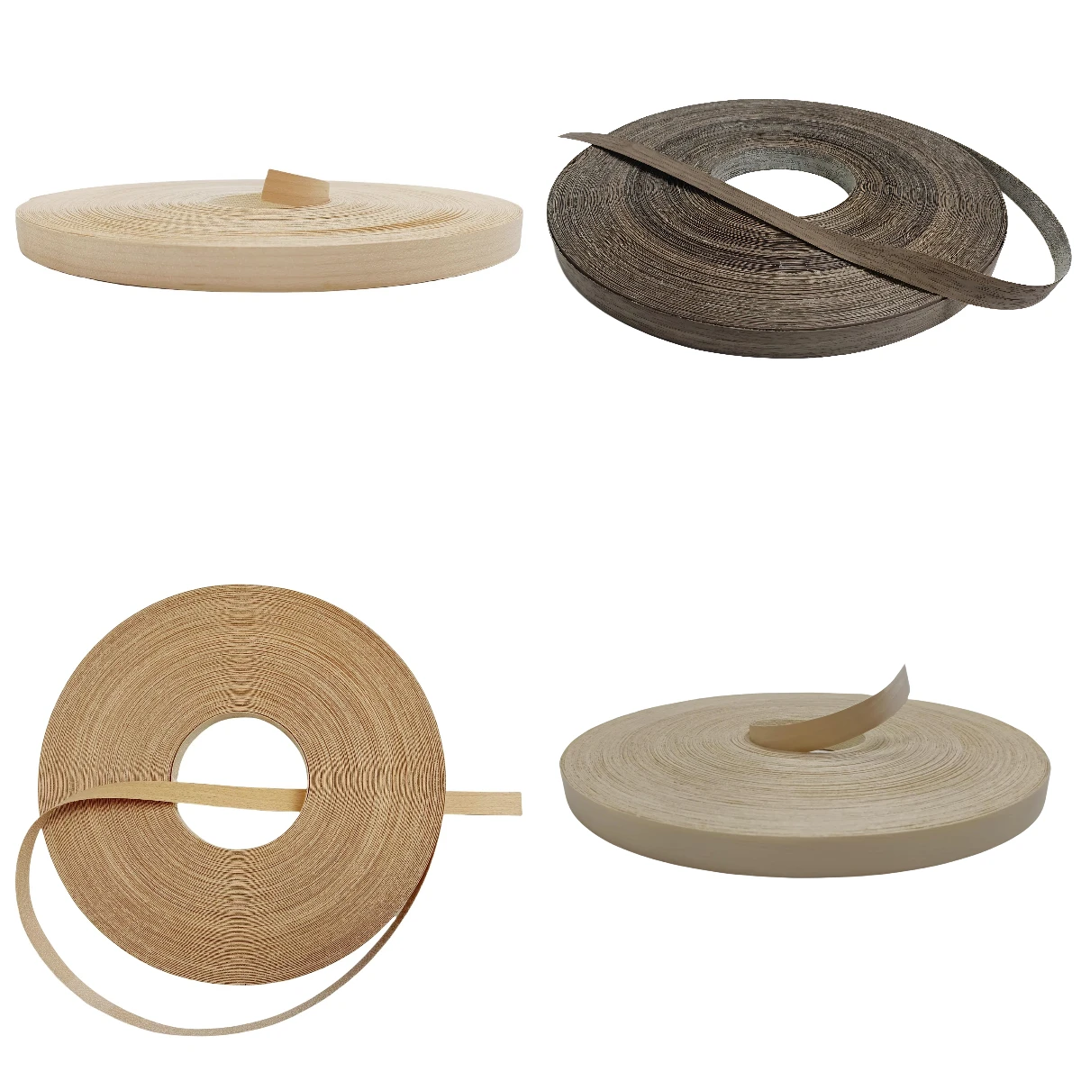 250 Feet Pre-glued Black Walnut/Birch/Maple/Beech Wood Veneer Edge Banding Tape,Iron on Hot Melt Adhesive Roll Edging For Home