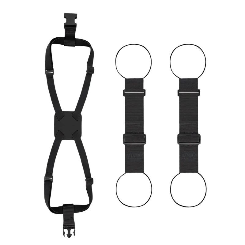 X5XA Stacked Luggage Carry Set for Rolling Cases, Adjustable 3 Piece Bag Connector with Handle Link Design for Airport and