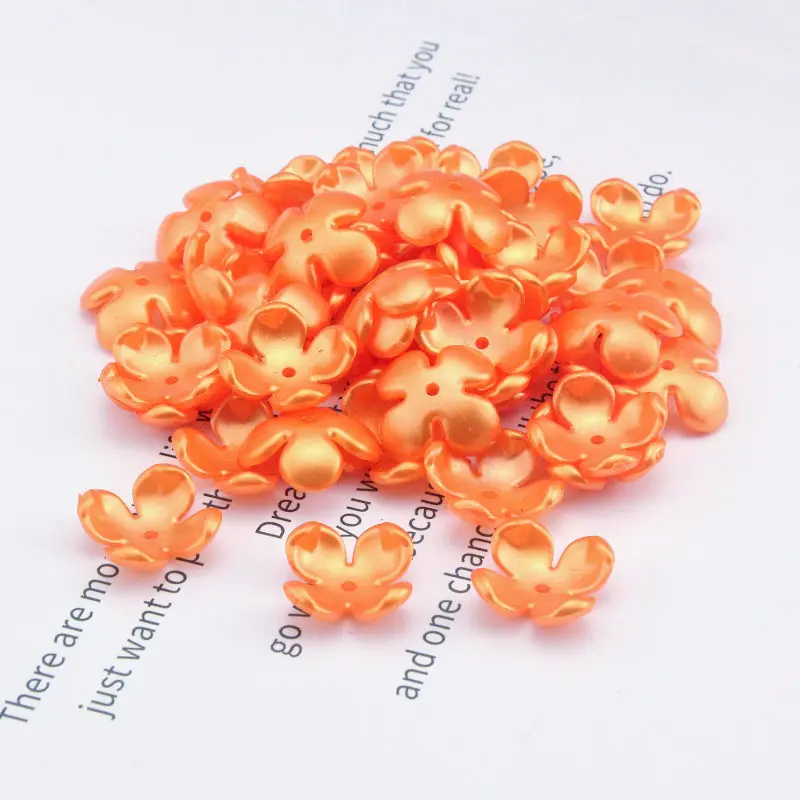 Cuentas de flores acrílicas de 17mm, 50-200 unids/pack, espaciador suelto para fabricación de joyas, pulsera, sombrero, accesorios de decoración de ropa