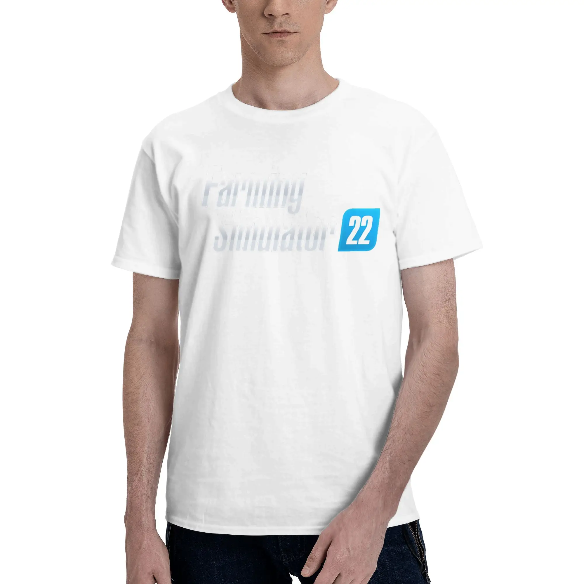 Farming Simulator Hong Kong Style Reversible T-shirt Korean-Style Lazy Basic Tee