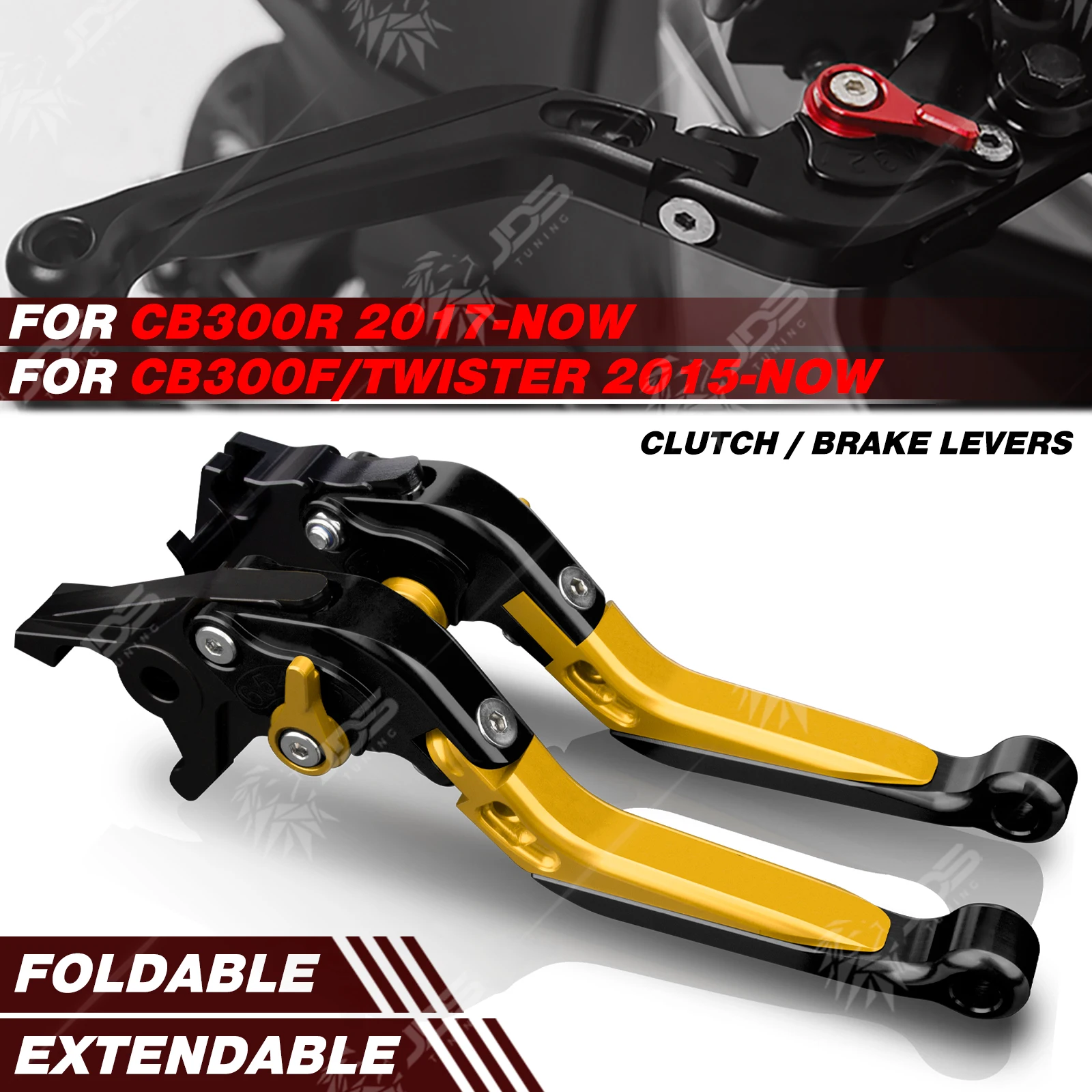 

JDSTUNING Для Honda CB300R/CB300F/TWISTER 2015-НОВЕЙШИЕ МОДЕЛИ: Комплект складных регулируемых рычагов сцепления и тормоза, аксессуары и запчасти