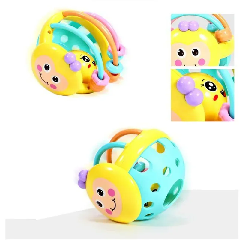 1Pc 10cm Baby Toy Catch Ball Bendy Baby Walker Rattles Develop Intelligence Ball 0-12 Months Plastic Bell Rattle Doll