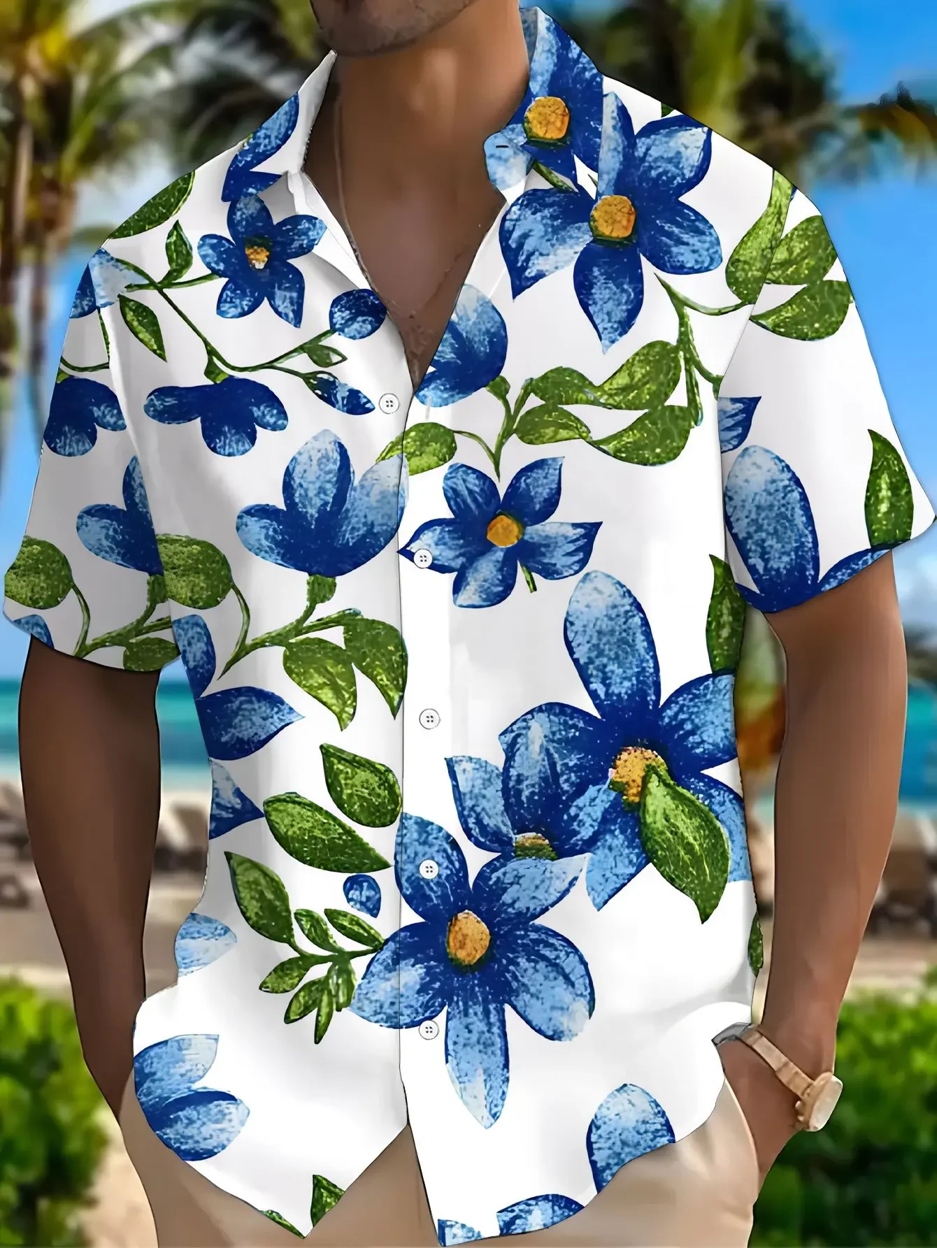 

Summer Casual Hawaiian Shirt For Men 2026 New Fashion Man Women Short Sleeve Beach Party Print Holiday Tops