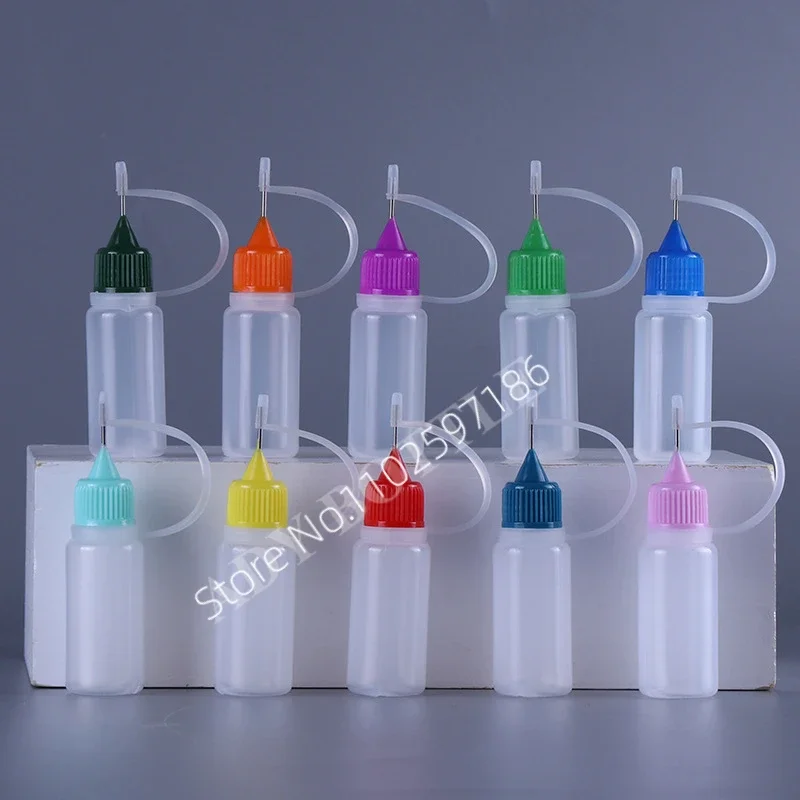 Squeezable Dropper Bottles Resuable Needle Tip Glue Applicator Plastic DIY Craft Empty Proof Cap Liquid Colorful Refillable Tool