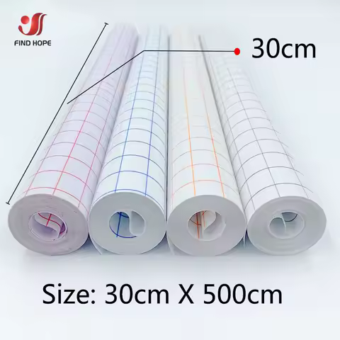 12 x 196 Inch Batch Clear Vinyl Application Tape Blue/Red Alignment Grid For Car Wall Craft Art Decal Transfer Paper Adhesive