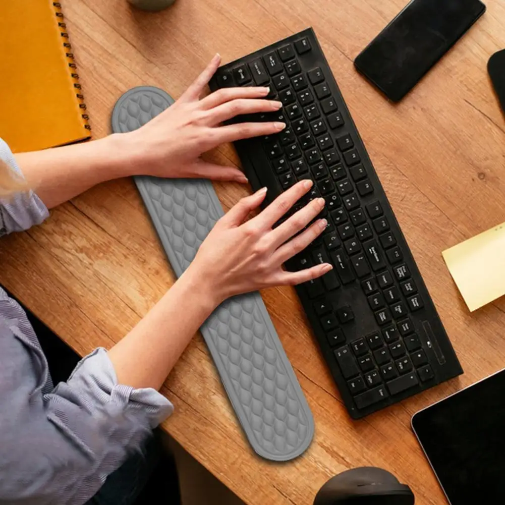 وسادة لوحة مفاتيح مريحة من الجلد الصناعي مع رغوة ميموري ، مجموعة معصم للمكتب ، دعم لتخفيف الألم