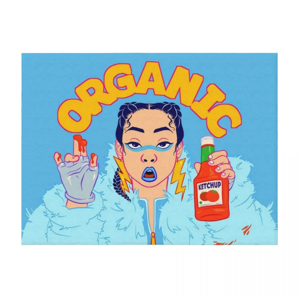 

Jobu Tupaki Organic Ketchup Throw Blanket Personalized Gift christmas gifts Camping warm winter Blankets