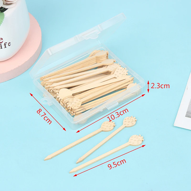 8Pcs-100Pcs Disposable Bamboo Skewers Food Picks Buffet Cupcake Fruit Fork Party Cake Dessert Salad Vegetable Sticks Toothpick