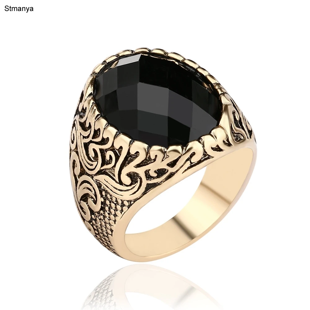 

Men Rings - Antique Sliver Punk Black Ring Fine Jewelry Superhero Wedding Bands Tibet Alloy Gold Color Rings For Men Gift 31021