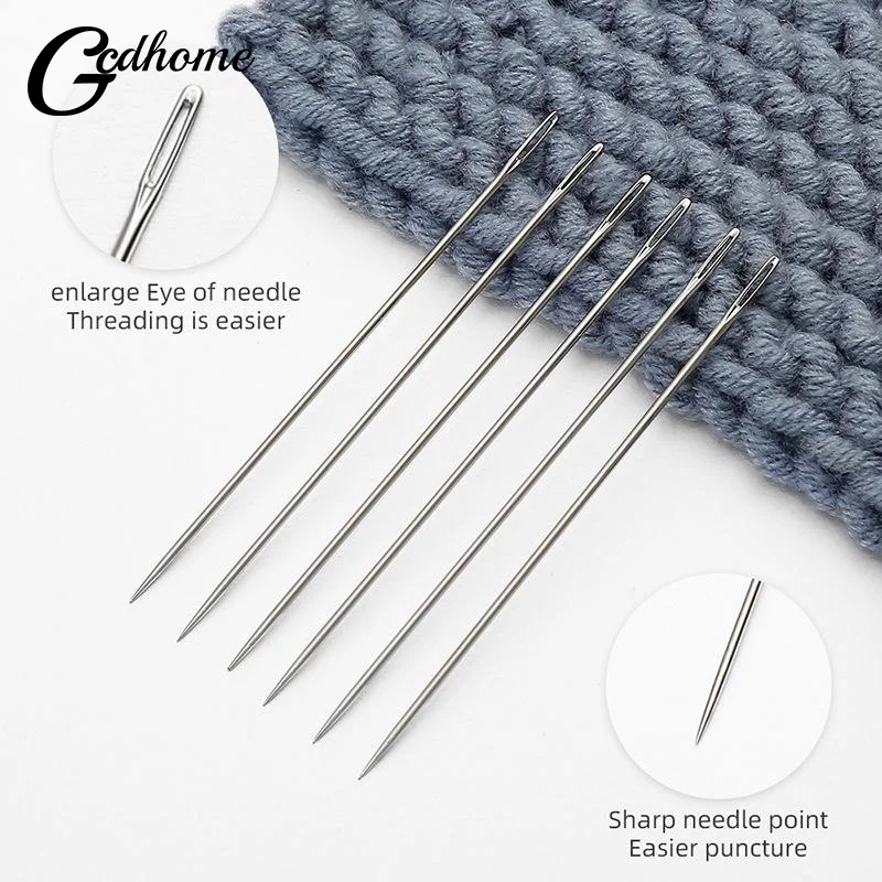 Big Hole Long Steel Needles for Hand Sewing Perfect for Elderly Threading and Home Textile Repairs