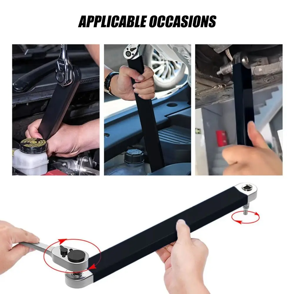 

4 Adapter Extension Wrench Tight Space Tool 1/2" 1/4" 3/8" Professional Offset Extension Wrench Socket Ratchet