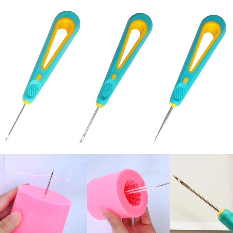 Round Hole Cone Silicone Punch Tool Handmade Candle Making Mould Punch Pottery Crafts Detail Processing Needle Candle Wick Tools