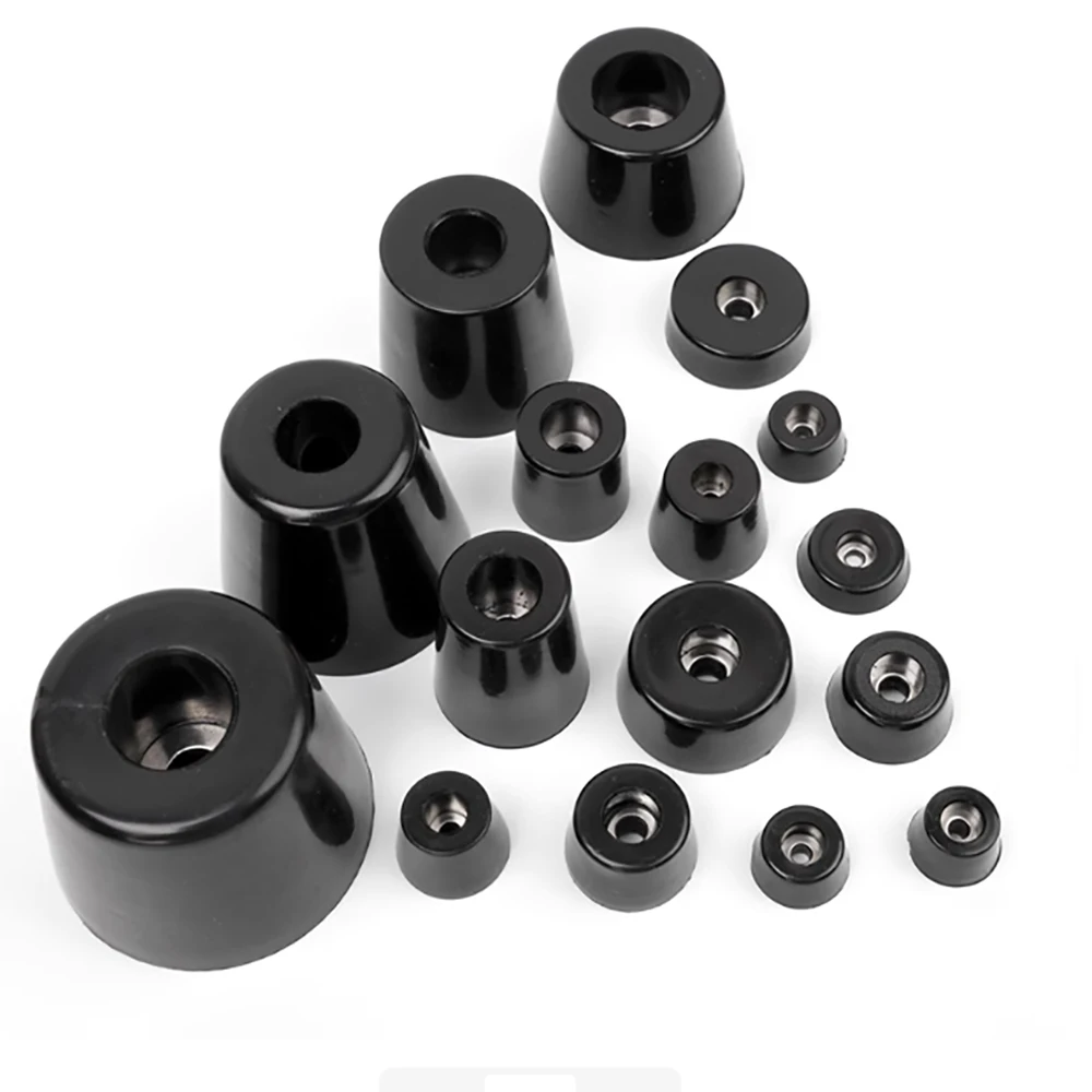 Black Rubber Foot Pad 11mm-50mm Shock-Absorbing Anti Slip Furniture Foot Pad Table and Chair Leg Protection Furniture Hardware