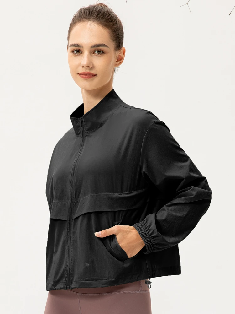 

Long Sleeve Windbreaker Jackets For Women 2022 Lightweight Sunscreen Windbreak Black Sports and Leisure Running Jacket Yoga Coat