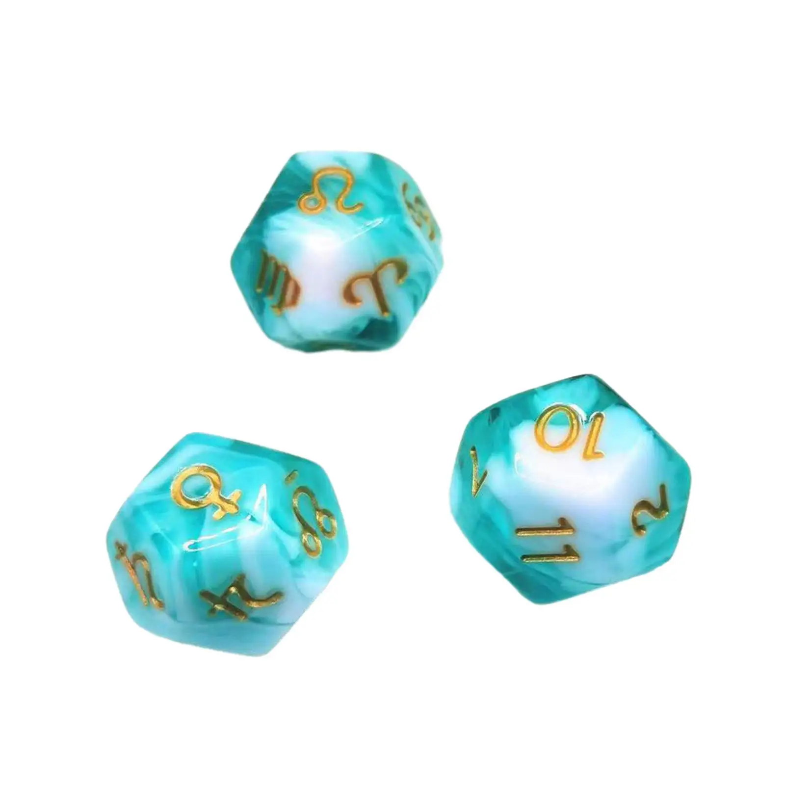 3x D12 Polyhedral Dice Astrology Dices Party Supplies Entertainment Toys Game