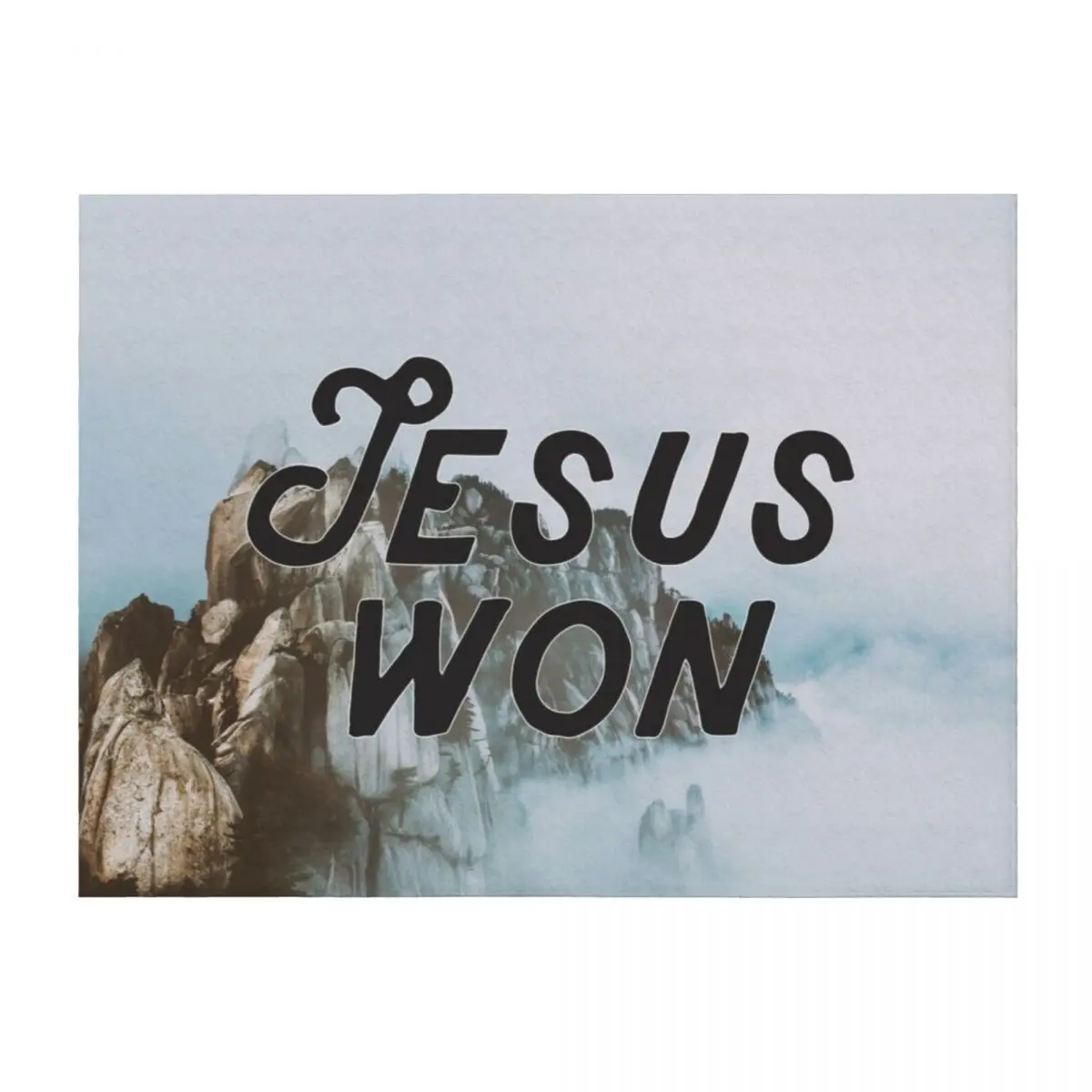 

Christian Bible Verse Quote Jesus Won Throw Blanket Thermal Plaid on the sofa Decoratives Blankets