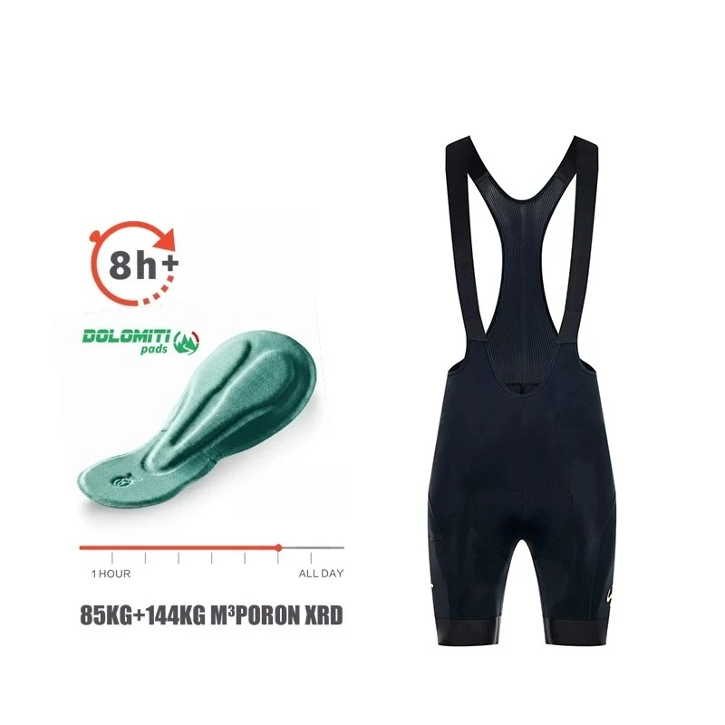

Santic Men Bib Cycling Shorts 8 Hours Long Distance Summer Breathable with Side Pockets Reflective Road Bike Shorts TM26C05209H