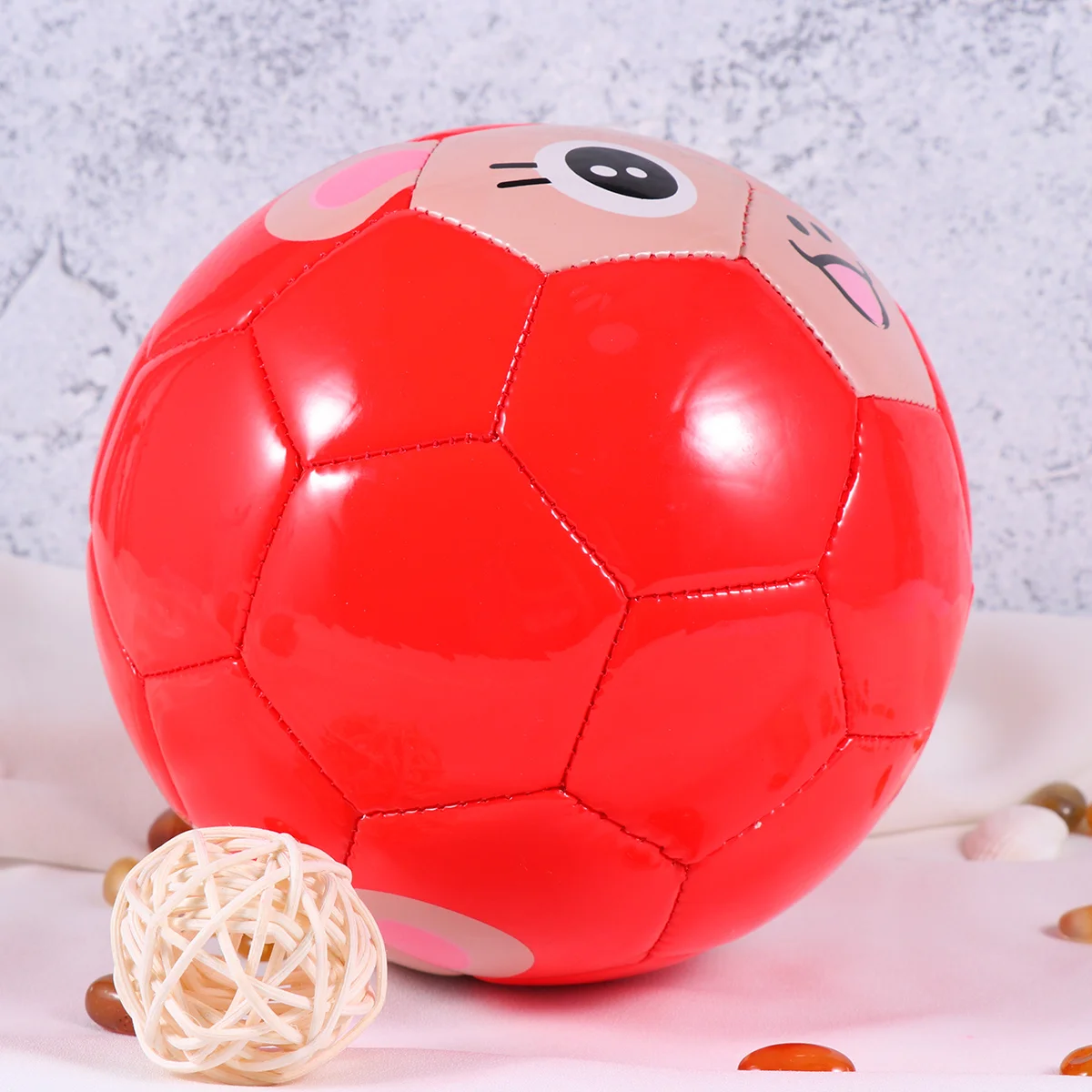 

1pc Kids Soccer Ball Premium Pvc Inflatable Lightweight Blue Bottom For Indoor Outdoor Play Children Exercise