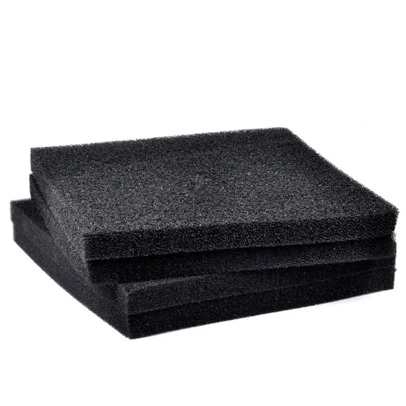 3pcs 50cmx50cmx2cm Black Filtration Foam Aquarium Fish Tank Biochemical Filter Sponge Pad Skimmer Small Medium Large Hole