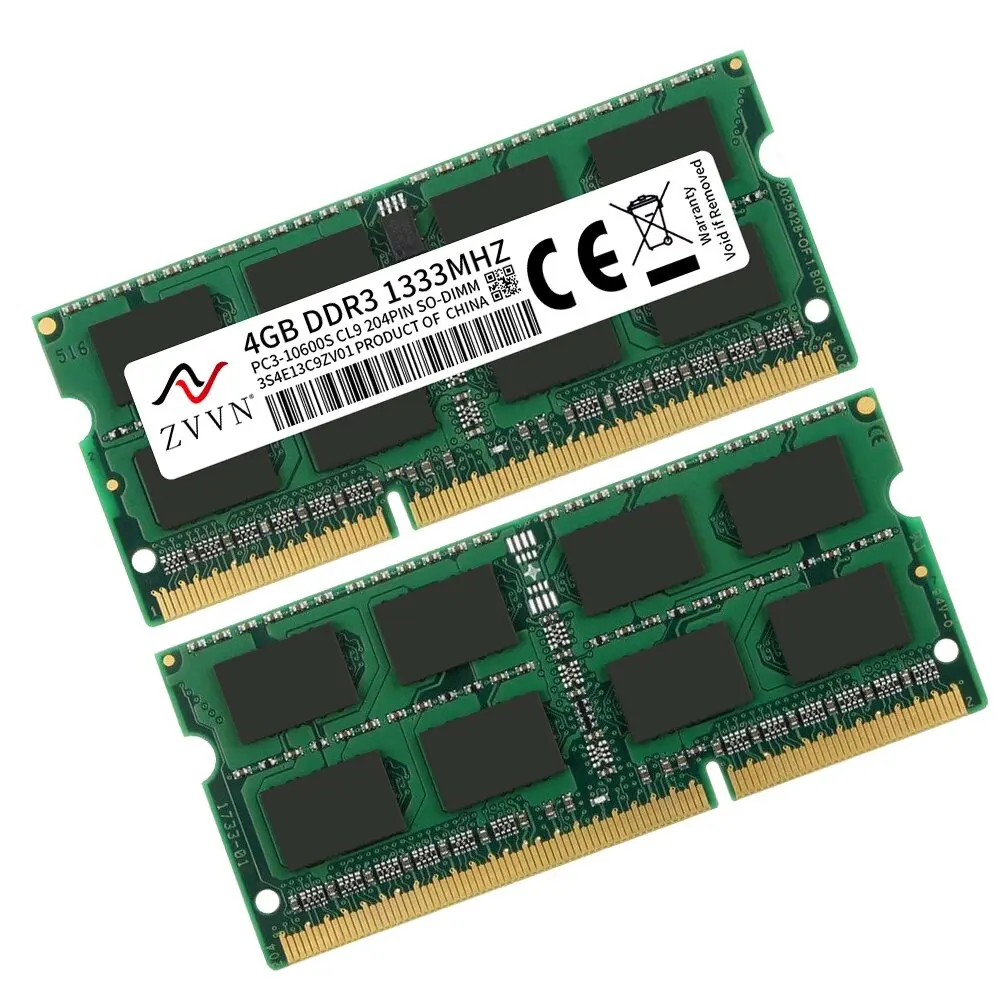 ZVVN 8GB Notebook Memory 2x 4GB PC3-10600 DDR3 1333 MHz RAM for IBM IdeaPad N585 Laptop Memory 3S4E13ZV02A-5