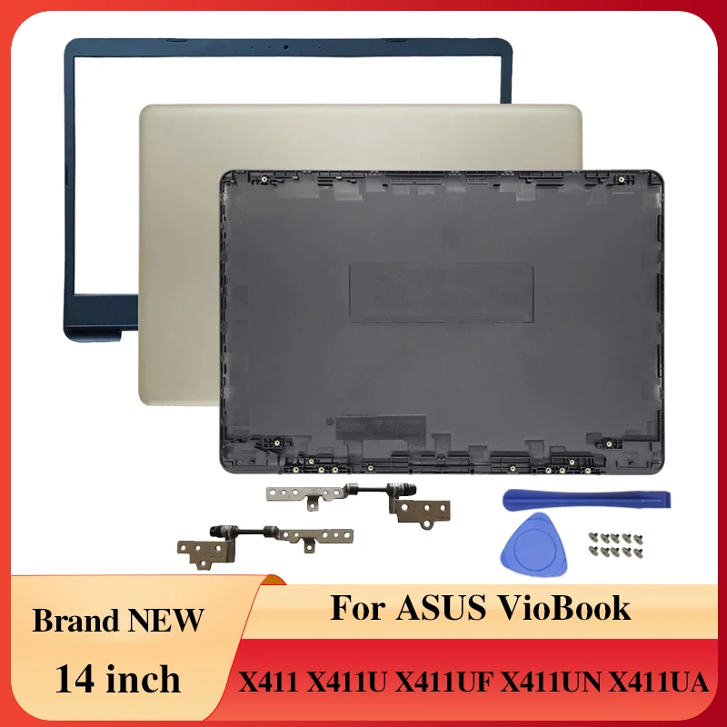 Non-Touch Notebook Screen LCD Back Cover Front Frame Hinge Bottom Case For ASUS VivoBook X411 U UF UN UA Laptop Accessories Case