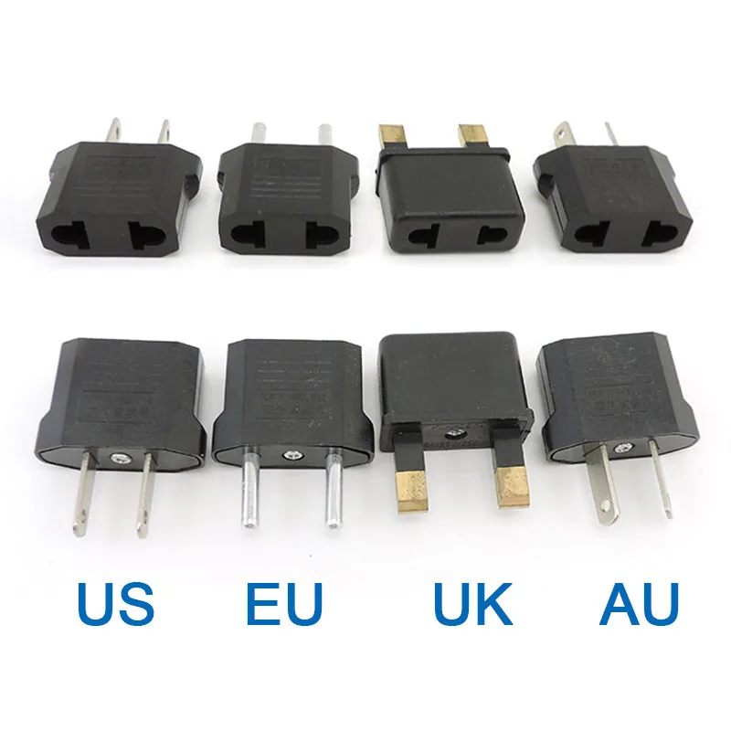 AC EU KR AU UK To EU US KR AU UK wall Travel power Adapter converter Electric Plug Sockets Outlet EU for flashlight Charger part