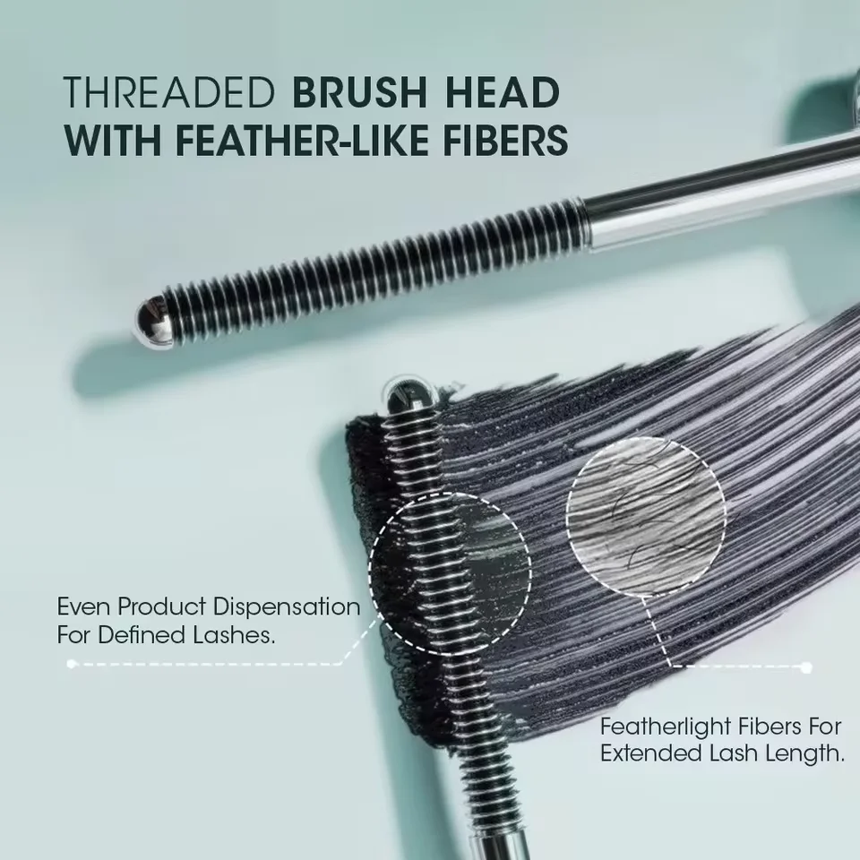 Eyelash Primer Mini Steel Tube Mascara Natural Black 3D Silk Fiber Eyelash Primer Non Smudging Long-lasting Eyelash Long-lasting