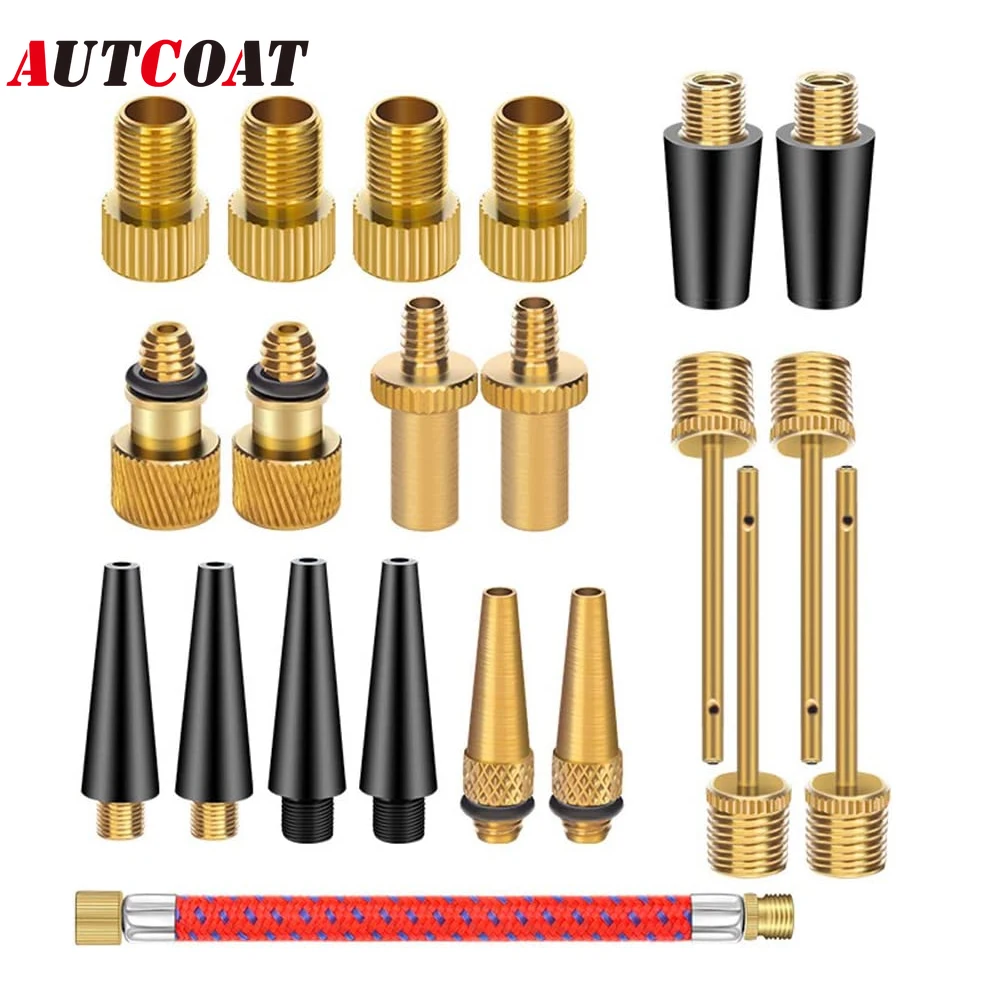 

Brass Presta Schrader Valve Adapter Tools, Ball Pump Needle, Bike Tire Valve Pump Adapters, Fit for Bike Gym Balloon Toy Pump