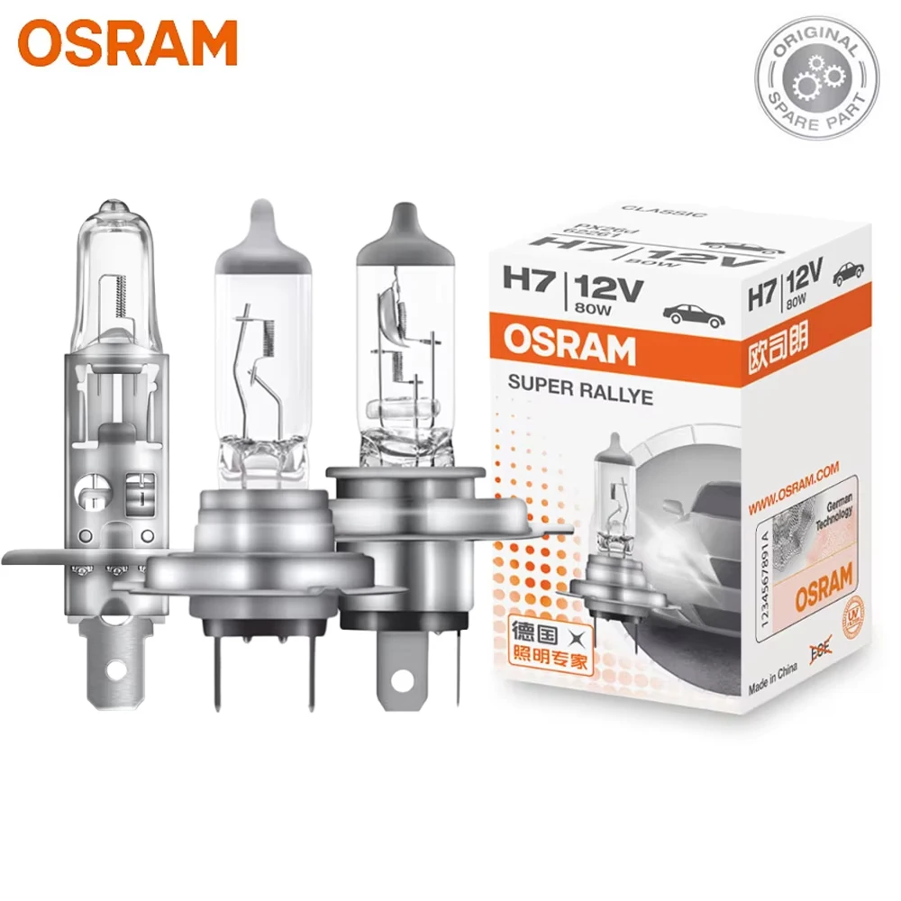 OSRAM Original Lamp H7 H4 H3 H1 12V 100W Standard White Car Headlight 9003 HB2 Auto Fog Halogen Bulb OEM Quality(1PCS)