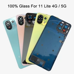 A+++ Glass Back Cover For Xiaomi Mi 11 Lite , Back Door Replacement Hard Battery Case,Mi11 Youth 5G NE Rear Housing Cover